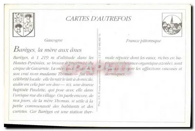 Barèges — Matka osłów z Paulette — Fototypia Labouche frères, Toulouse — Rewers