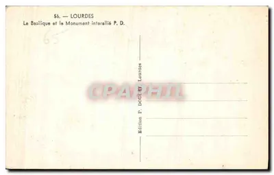 Lourdes — La Basilica e il Monumento interalleato P. D. — Verso