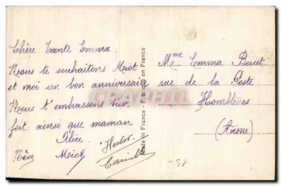 Menina com rosas — Aniversário — Bleuet, Paris, n°466 — Verso
