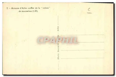 Handwerkerin van Arles met de "veleto" — Foto Barral — Arles — Achterkant