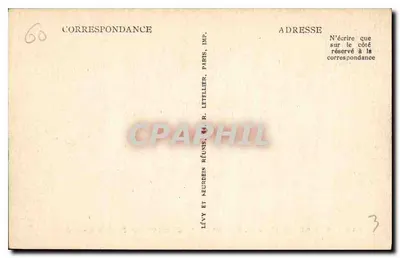 Castelo de Chantilly — Lado Sul — Editor Letellier, n° 100 — Verso