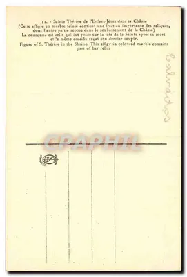 Santa Teresinha do Menino Jesus — dentro de sua Arca — editor não identificado, n° de série 12 — Verso