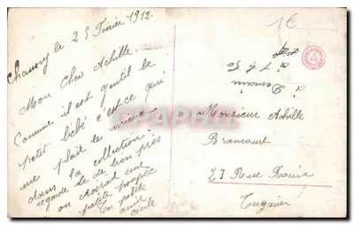 Pais resolvendo olhar para seu recém-nascido — estúdio fotográfico — L'Avenir, n°3331/3 — Verso