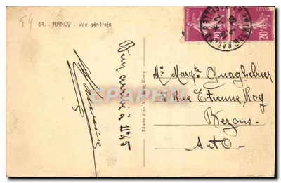 NANCY - Ogólny widok — Wydawnictwo Artystyczne V. Zöeder, nr 64 — Rewers
