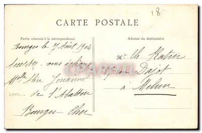 Bourges — Hotel Jacques Cœur — B. R. Paryż, nr 2 — Rewers