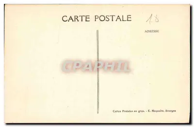 Bourges — Centralna widok z Pałacu Jacques Cœur — Wydawca E. Maquaire, nr 401 — Rewers