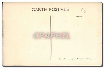 Bourges — Pałac Jacques-Cœur widziany z Placu Berry — Drukarnia J. Pougrier — Rewers