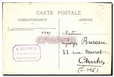 Katedra w Bourges — Façada. Kontynuacja dwóch testamentów. — Wydawca A. Bernard, nr 1. — Rewers