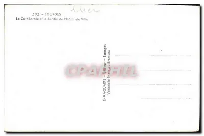 Bourges — Katedra i ogród Urzędu Miasta — E. Maquaire, Bourges — Rewers