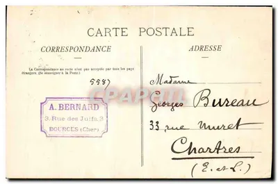 Catedral de Bourges — Vitral da Capela do Batistério — A. Bernard, editor — Verso