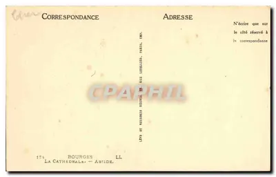 Bourges — Katedra — Abside — Wydawca Levé et Neudoms Recnis, Paryż — Rewers