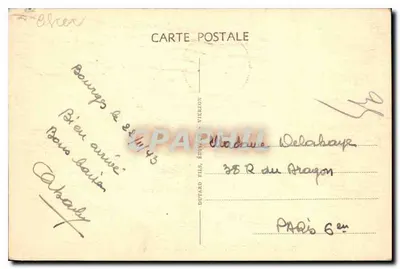Bourges (Cher) — Katedra. Strona południowa — Wydawca: Dutard & Édouard Viéron, nr 115 — Rewers