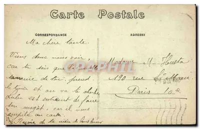 Bourges — Pałac Jacques-Cœur — Widok z placu Berry — Drukarnia J. Poudrier — Rewers
