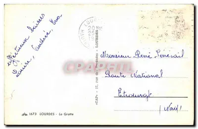 Lourdes - La Grotte — wydawca CAP 1673 — Rewers