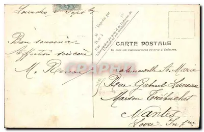 Lourdes — A gruta milagrosa — V.P. Paris, No. 28 — Verso