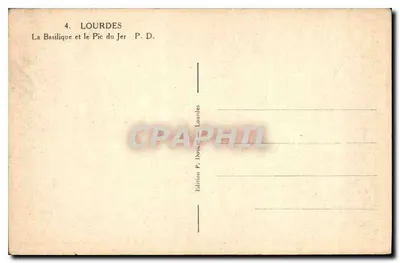 Lourdes — A Basílica e o Pic du Jer — Edição P. Douket — Verso