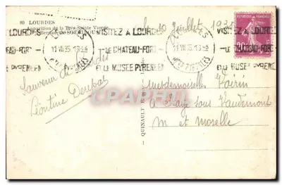 Wyobrażenie Najświętszej Panny Maryi w Lourdes — wydawca Lourdes, nr 80 — Rewers