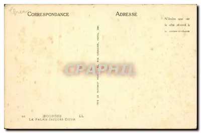 Pałac Jacques Cœur — Bourges — Wyd. J. Poluchier — Rewers