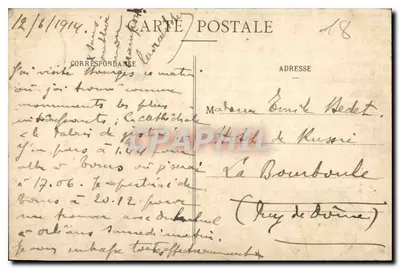 Bourges - Entrada do Palácio Jacques-Cœur — Édition Nouvelles Ga — Verso