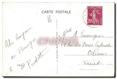 Bourges — Hoteł pocztowy. Façada ulicy Moyenne — E. Maquaire, n°323 — Rewers