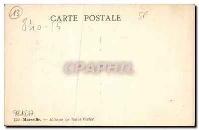 Abadia de Saint-Victor — Marselha — n° 122 — Verso