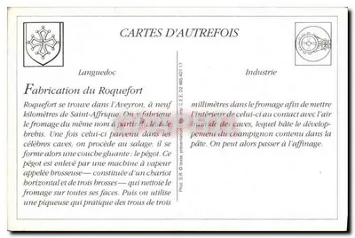 Roquefort (Aveyron) — fábrica de produção — Soc. anon. das Caves e das Prod. reunidas — Verso