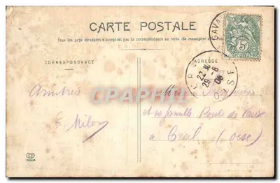 Hautes-Pyrénées — Cirque de Gavarnie (Widok ogółem) — Wydawca: Drukarnia Baudouin & Cie, Paryż — Rewers
