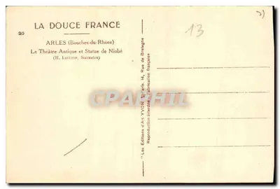 Arles — Teatro Antigo e Estátua de Niobe — Edições d'Art YVON — Verso