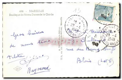 Basílica de Nossa Senhora da Guarda — Marselha — A. Tanny, Editor de Fotografias — Verso