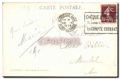 Notre-Dame de la Garde — Marsiglia — editore sconosciuto, n° 13 — Verso