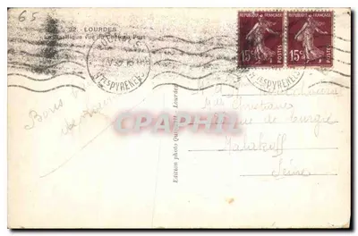 Lourdes — Widok świątyni — Wydawnictwo fotograficzne Quinault, Lourdes — Rewers