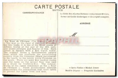 La Ciudad de Carcassonne — La Torre del Obispo — Nota — Reverso