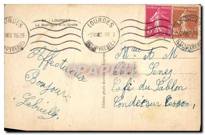 Lourdes — Bazylika i Grotta — Wydawnictwo fotograficzne Quinault — Rewers