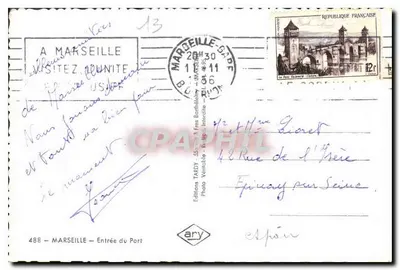 Marsella — Entrada al Puerto — Ediciones Tardy — Reverso