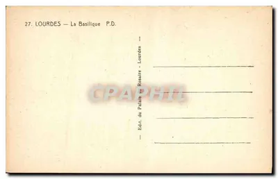 Lourdes — Widok na bazylikę — Wydawnictwo Palais du Rosaire — Rewers