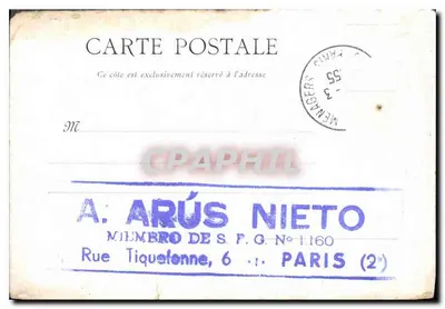 Rodez: Aleja Victor-Hugo — widok miejski z Fabryką Cherges — wydawca Rodez, E. Carrère, Wydawnictwo Billicaut — Rewers