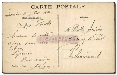 Lourdes — O Calvaire breton — Edição F. Viron — Verso