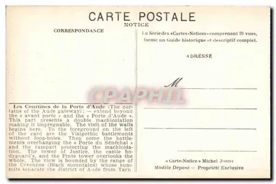 Carcassonne — Poort van l'Aude — Informatie — Achterkant