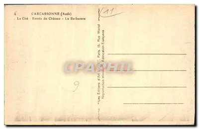 Carcassonne (Aude) — Miasto — Wejście do Zamek — Barbakana — Wydawnictwo Sztuki Lyon — Rewers