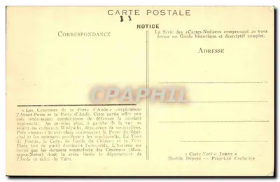 Miasto Carcassonne — Na Courtines Porte d'Aude — Informacja — Rewers