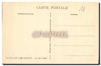 Cité van Carcassonne — Uitzicht op de muur en torens — Edities d'Arte Jordy — Achterkant