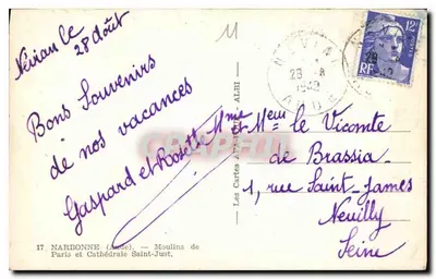 Molen van Parijs en Kathedraal van Saint-Just — De Kaarten APA — n°17 — Achterkant