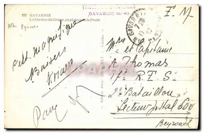 Gavarnie — Het Pad van het Cirque, op de plateau van de Prade — Foto-Editie Quinby, n°227 — Achterkant