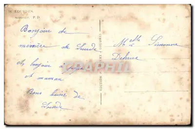 Gruta de Lourdes — Oração por você — Edição P. Doucet — Verso