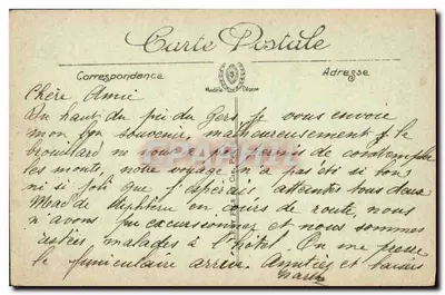 Lourdes — Dolina Argelès i łańcuch Pirenei widziane z Pic du Jer — LL. — nr 296 — Rewers