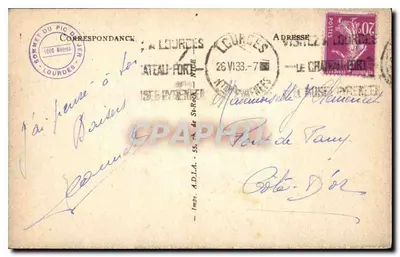 LOURDES — Ogólny widok. Bazylika i Pic du Jer. — Rewers
