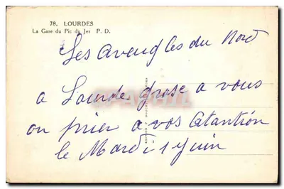 Stacja Pic du Jer — Lourdes — Wydawnictwo P. Dulcet, n°78 — Rewers