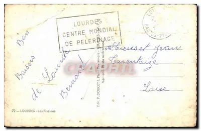 Lourdes — Pisciny — Wydawca Edlux, nr 72 — Rewers
