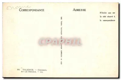 Crussol — Droma i Rhône — wydawca Lévy i Neutrin, Paryż — Rewers