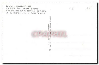 Valence-sur-Rhône — confluência do Isère e do Rhône — editor J. Cellard — Verso